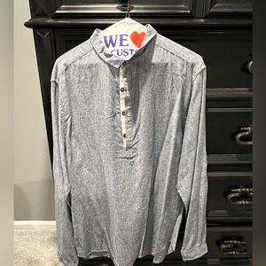 H&M XL Mens long sleeve quarter button down